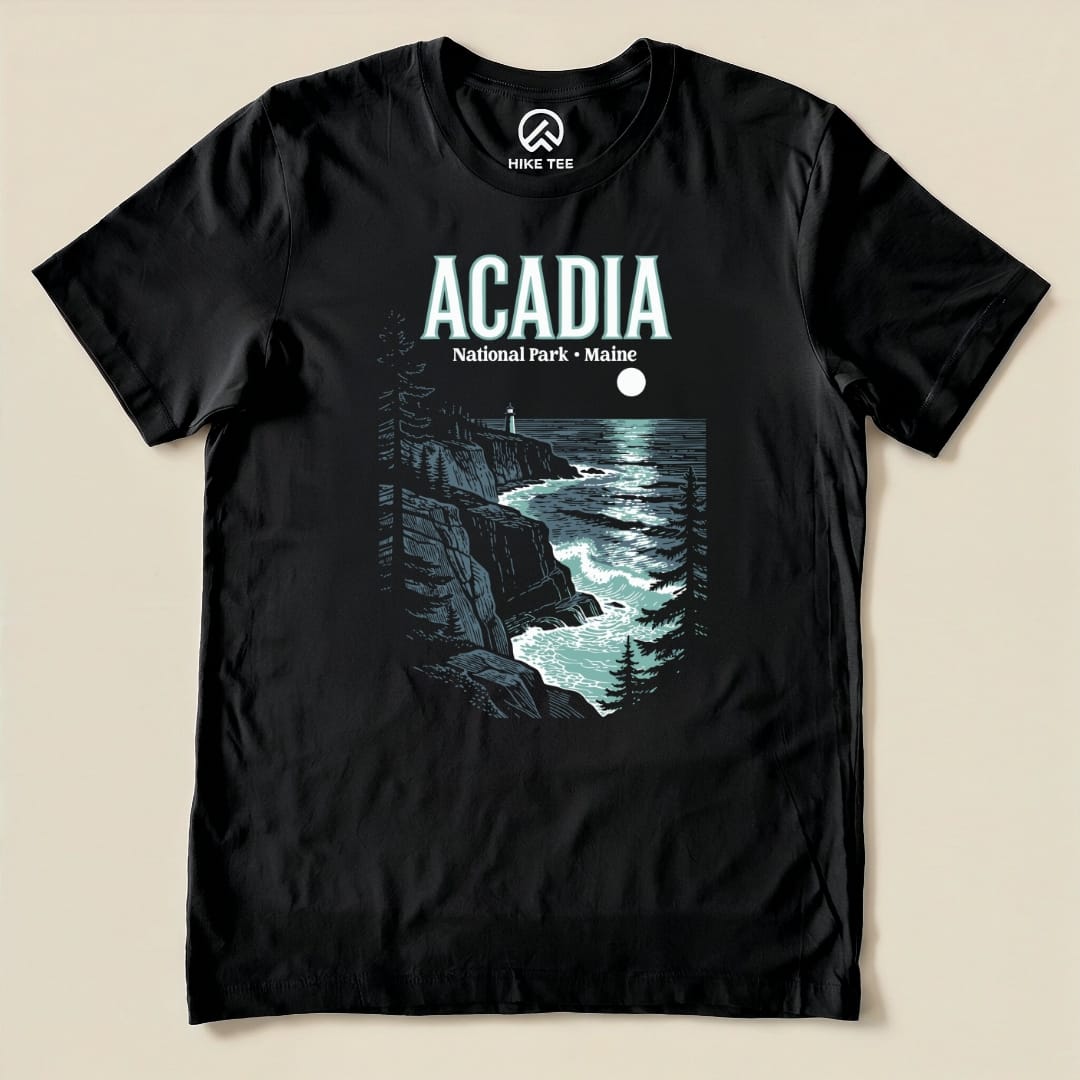 Hike Tee T-Shirt Black / S Acadia Maine Vintage Shirt