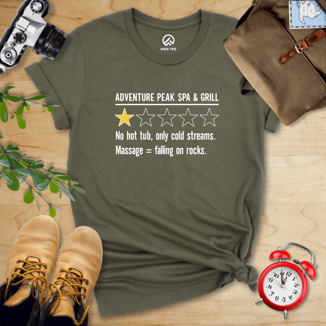 Hike Tee T-Shirt Military Green / S Adventure Spa & Grill Review Shirt
