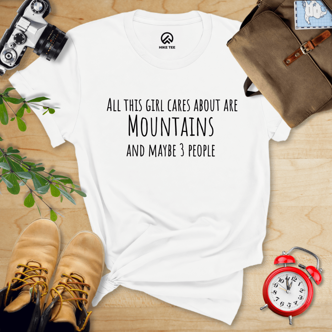 Hike Tee T-Shirt White / S All This Girl Cares Shirt