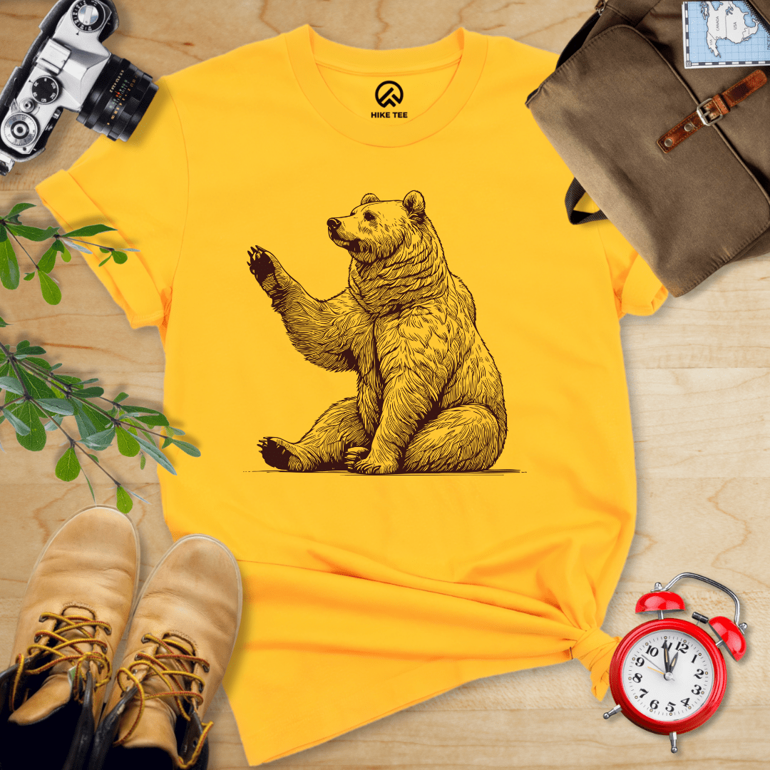 Hike Tee T-Shirt Gold / S Bear Is Watching Shirt