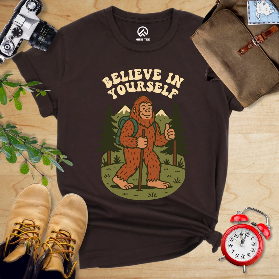 Hike Tee T-Shirt Brown / S Believe In Yourself Shirt