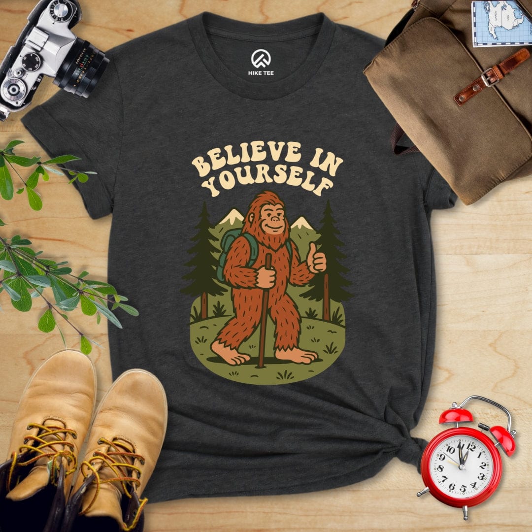 Hike Tee T-Shirt Dark Grey Heather / S Believe In Yourself Shirt