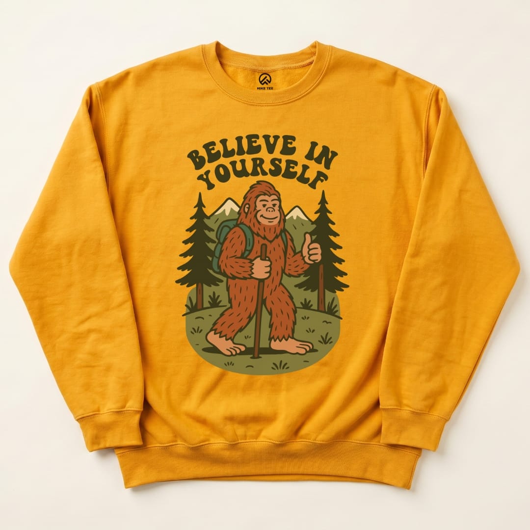 Believe In Yourself Sweatshirt Hike Tee Sweatshirt Gold / S