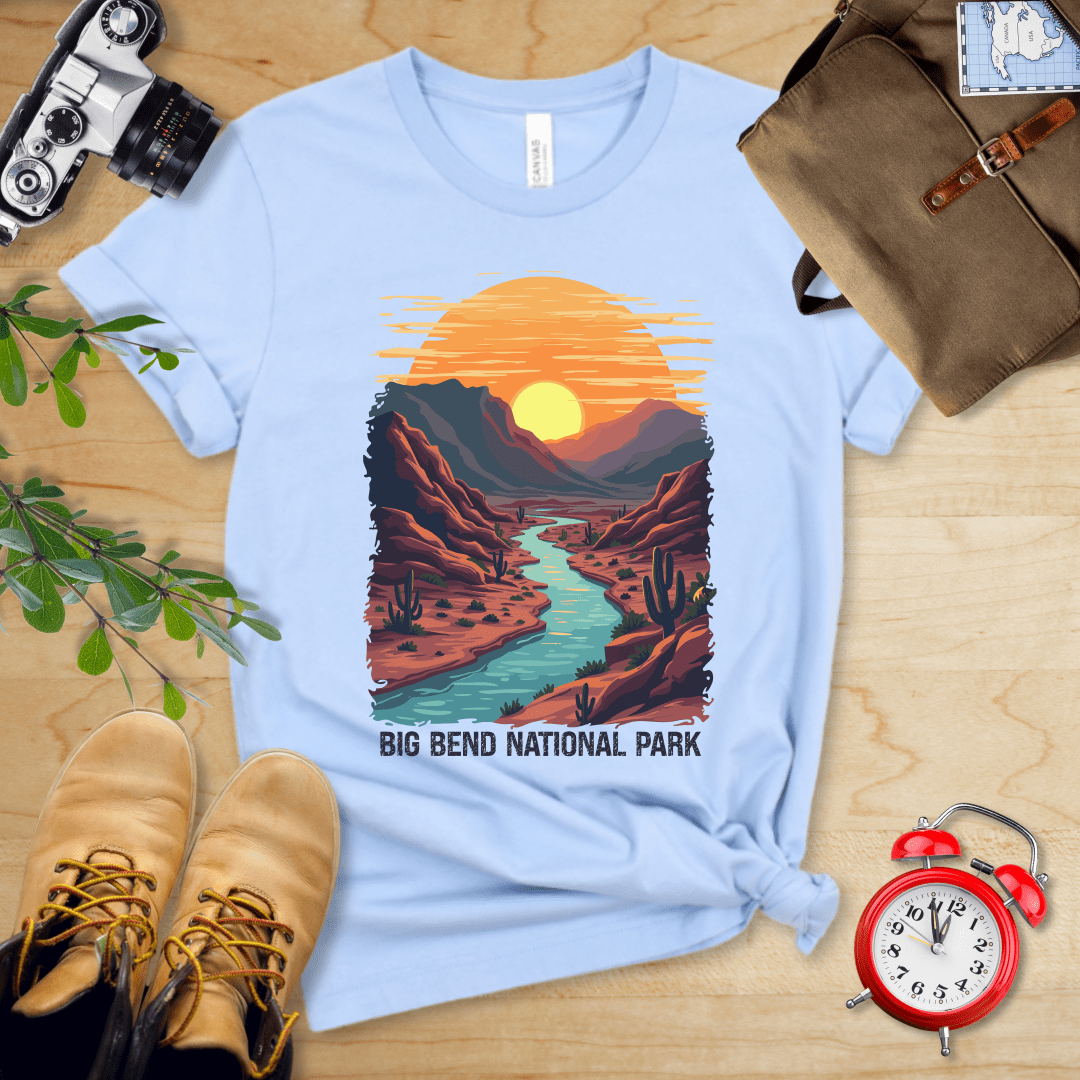 Hike Tee T-Shirt Baby Blue / S Big Bend National Park Shirt