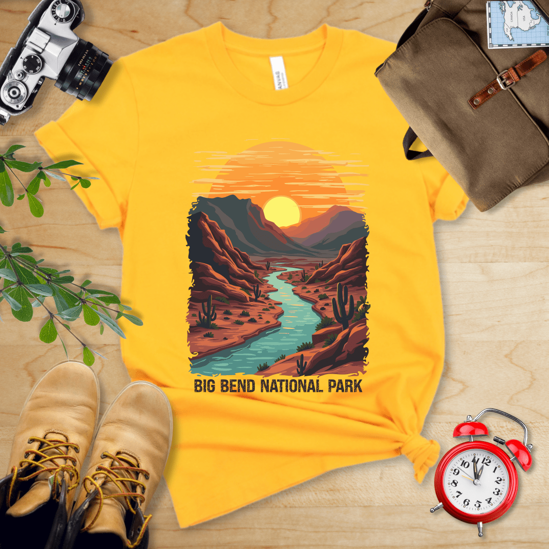 Hike Tee T-Shirt Gold / S Big Bend National Park Shirt