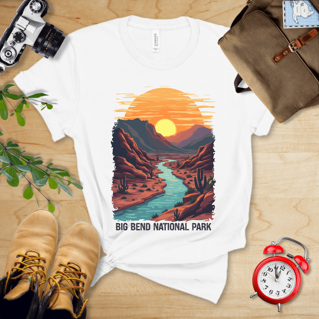 Hike Tee T-Shirt White / S Big Bend National Park Shirt