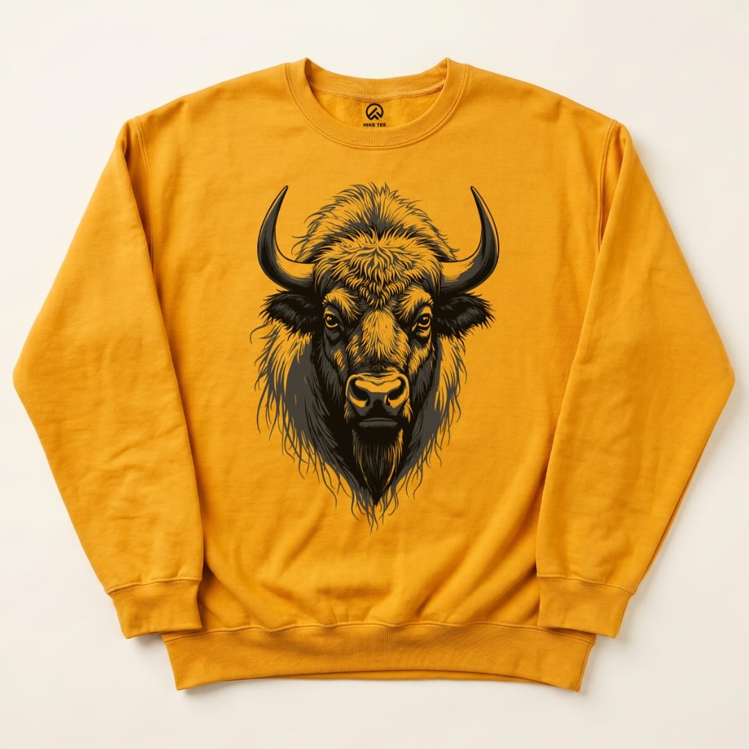 Bison Sweatshirt Hike Tee Sweatshirt Gold / S