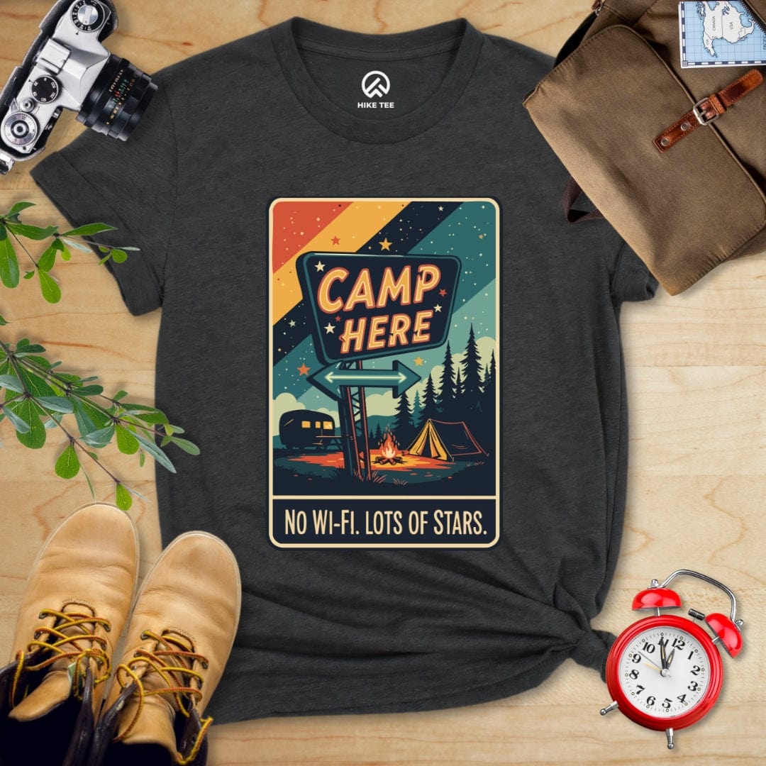 Hike Tee T-Shirt Dark Grey Heather / S Camp Here Shirt