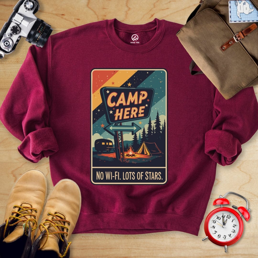 Hike Tee Sweatshirt Maroon / S Camp Here Sweatshirt
