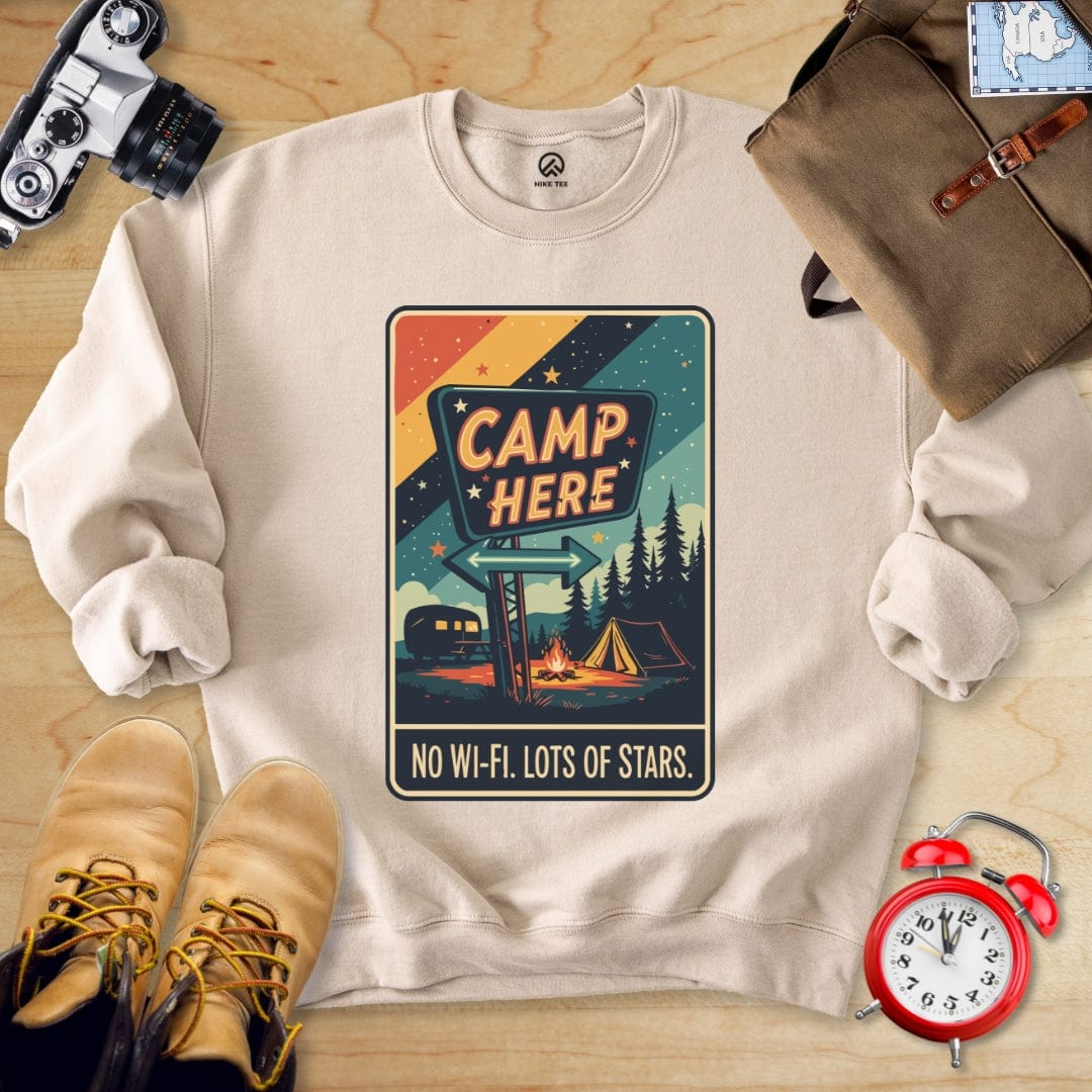 Hike Tee Sweatshirt Sand / S Camp Here Sweatshirt