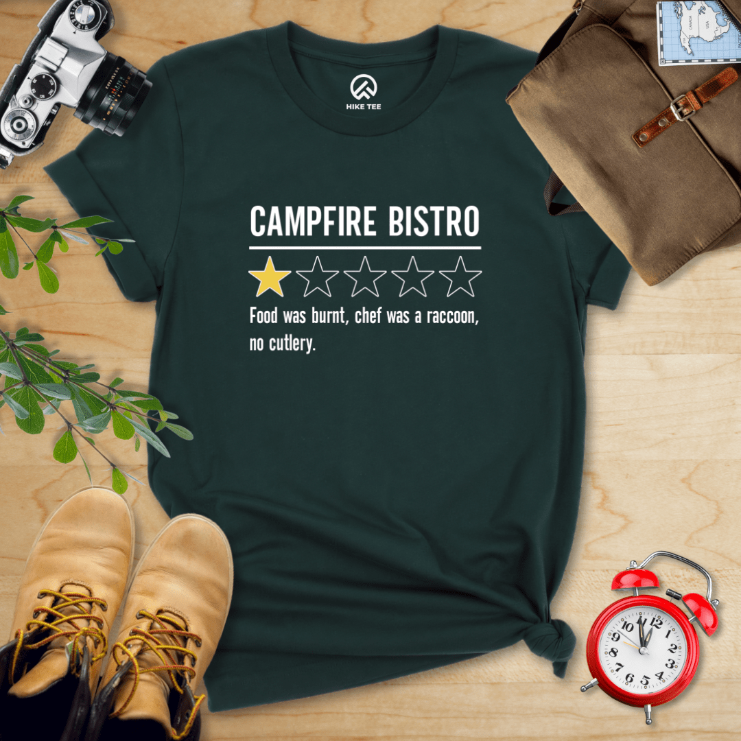 Hike Tee T-Shirt Forest / S Campfire Bistro Review Shirt