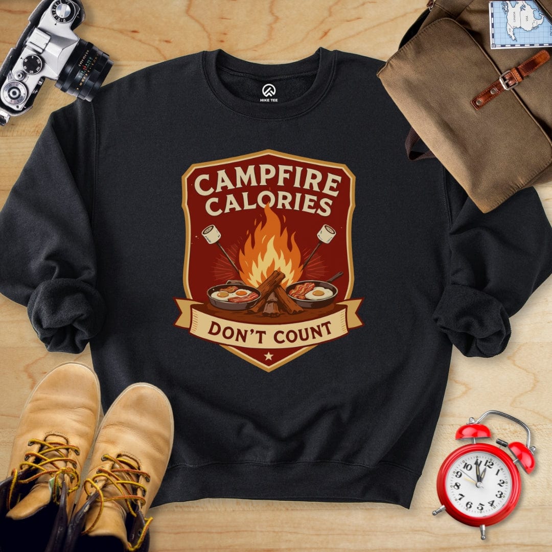 Hike Tee Sweatshirt S / Black Campfire Calories Sweatshirt
