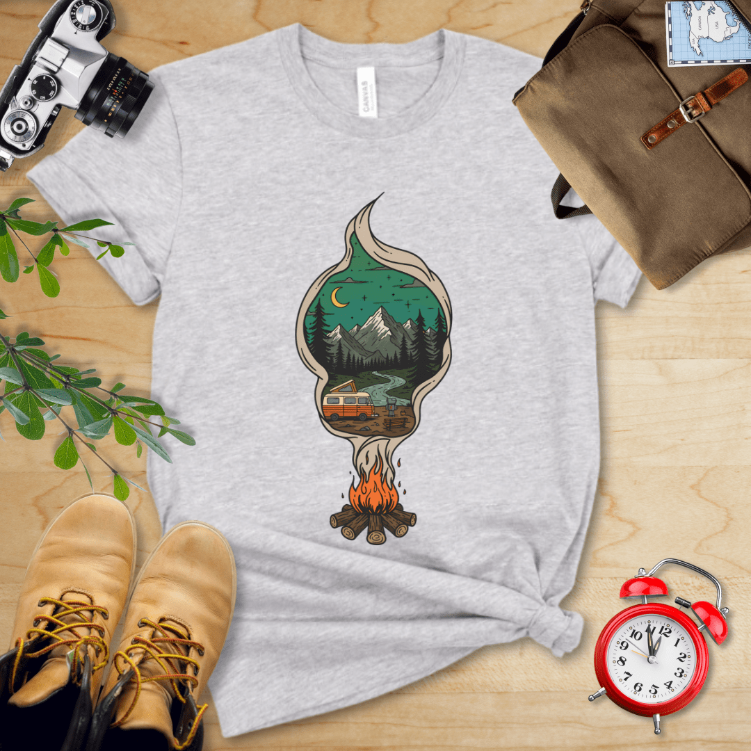 Hike Tee T-Shirt Athletic Heather / S Campfire Smoke Shirt