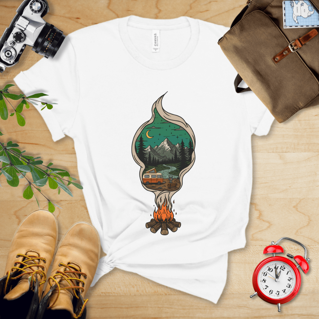 Hike Tee T-Shirt White / S Campfire Smoke Shirt