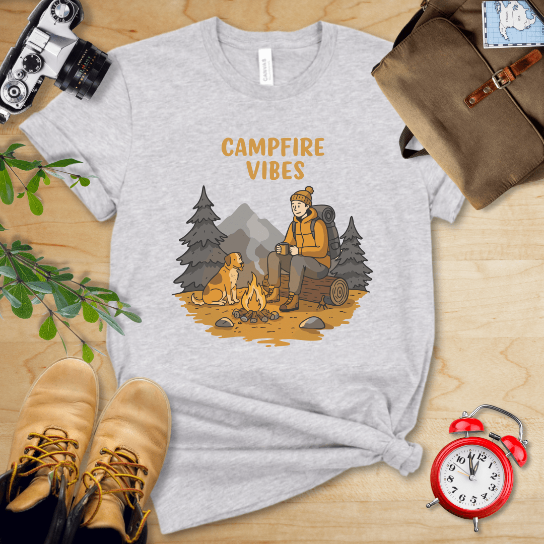 Hike Tee T-Shirt Athletic Heather / S Campfire Vibes Shirt