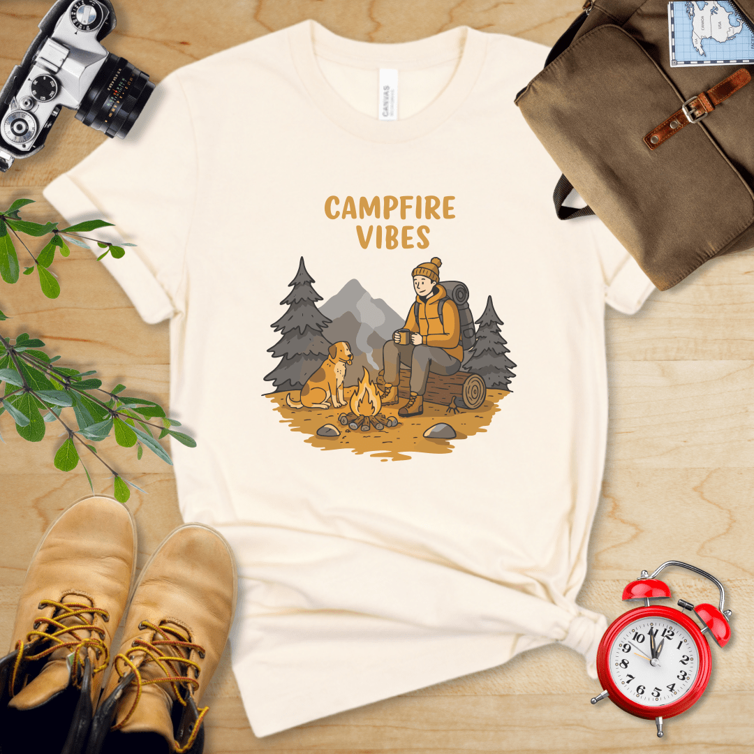Hike Tee T-Shirt Natural / S Campfire Vibes Shirt