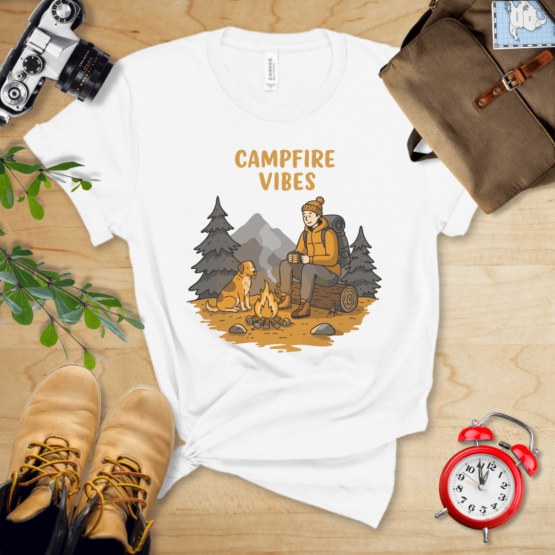 Hike Tee T-Shirt White / S Campfire Vibes Shirt