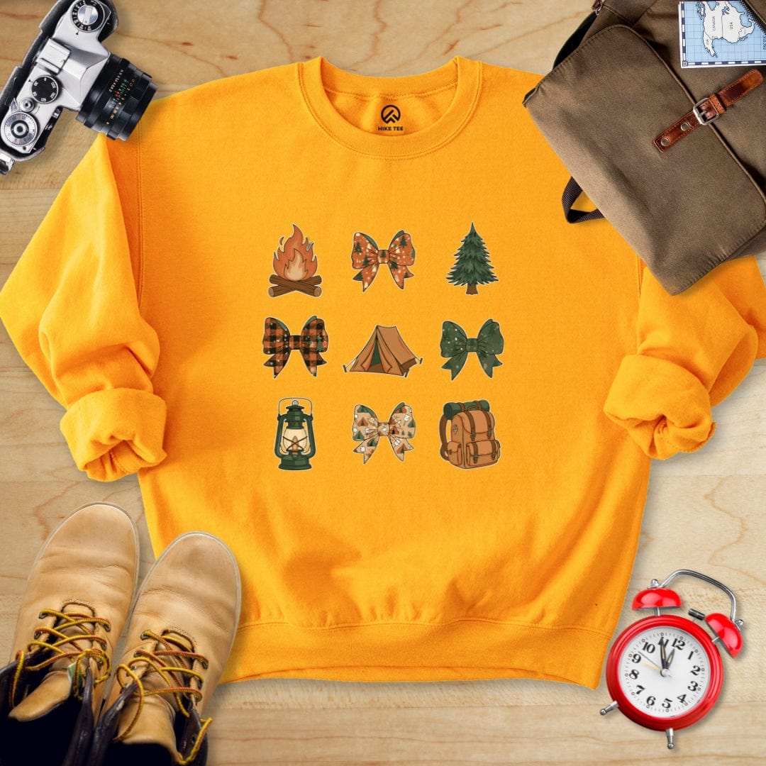 Hike Tee Sweatshirt Gold / S Camping Bows Sweatshirt