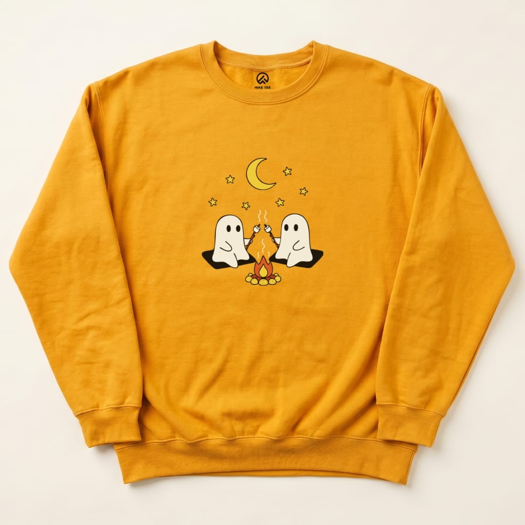 Camping Ghosts Sweatshirt Hike Tee Sweatshirt Gold / S