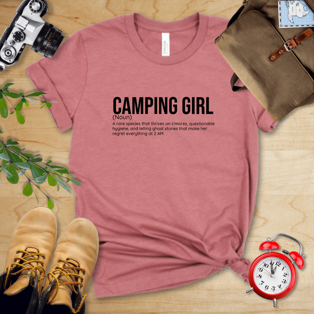 Hike Tee T-Shirt Heather Mauve / S Camping Girl Definition Shirt