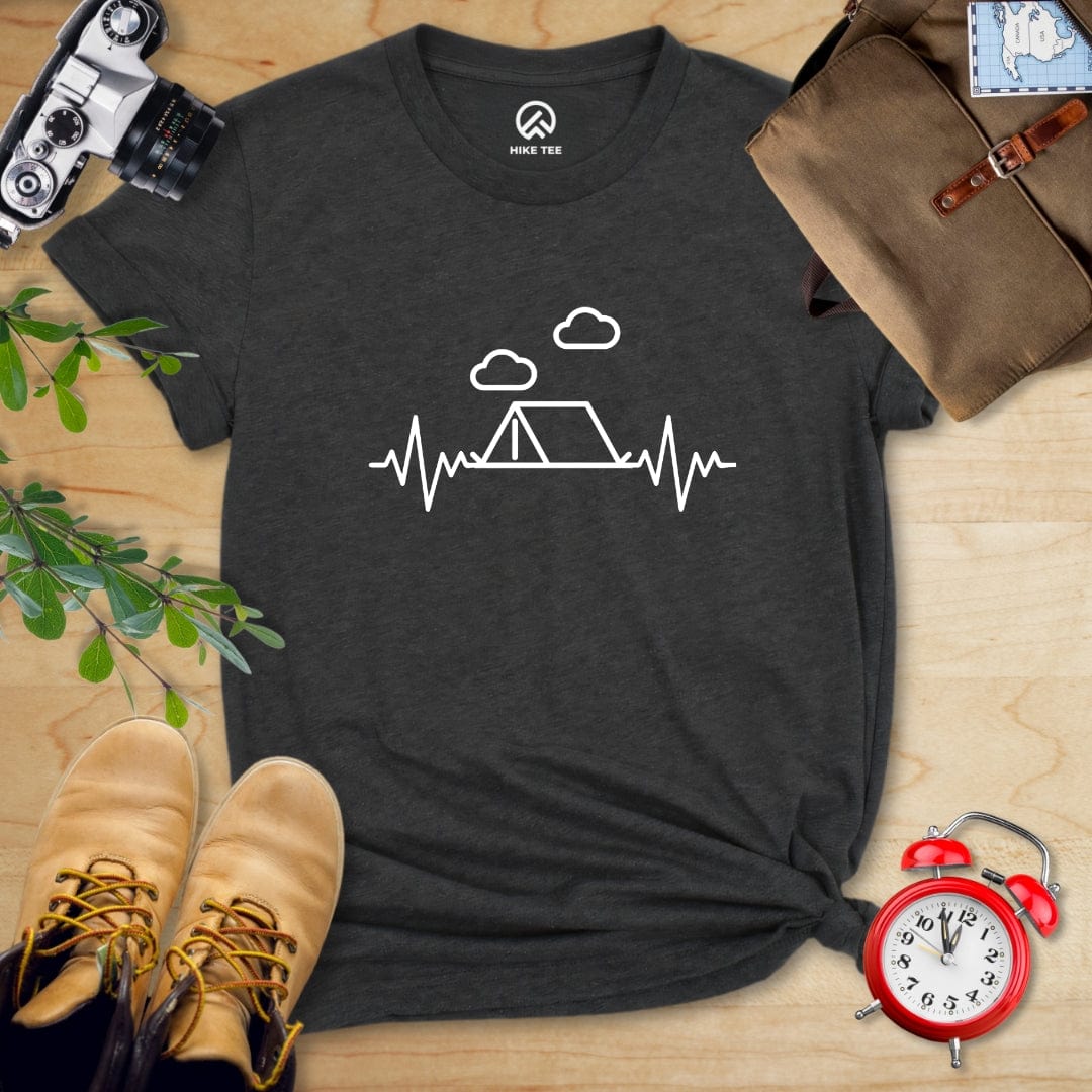 Hike Tee T-Shirt Dark Grey Heather / S Camping Heart Rate Shirt