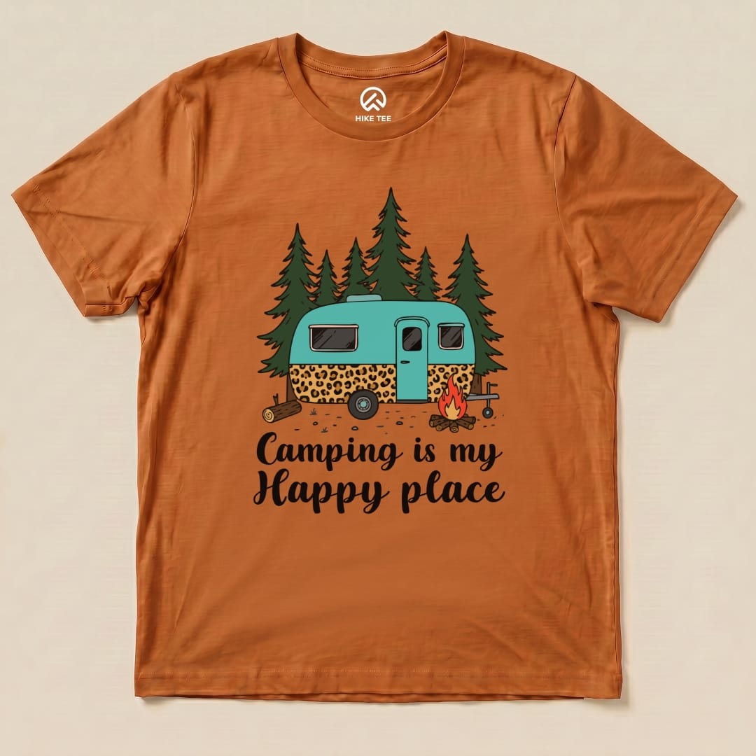 Camping is my Happy Place Shirt Hike Tee T-Shirt Autumn / S