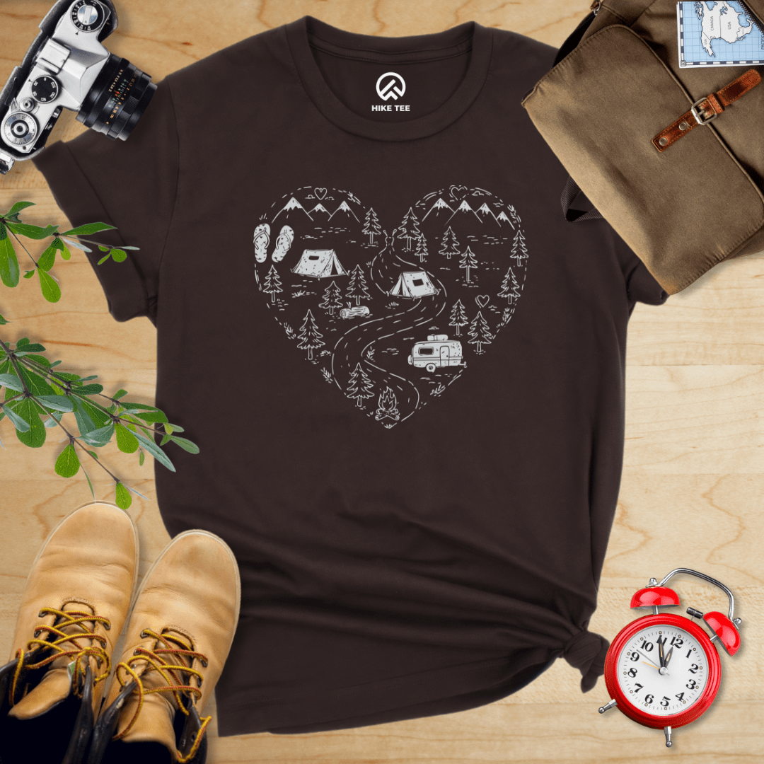 Hike Tee T-Shirt Brown / S Camping Lover Shirt