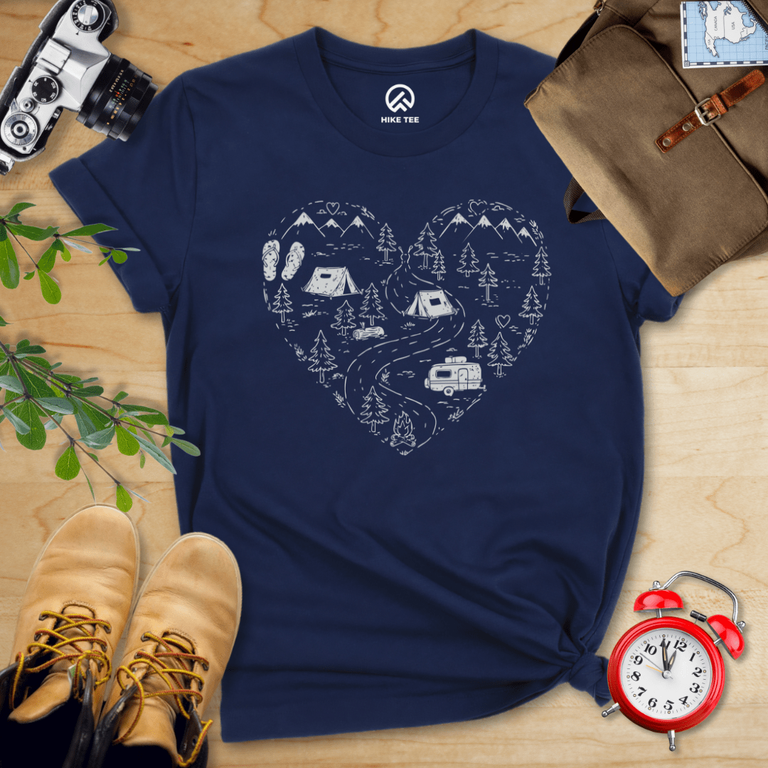 Hike Tee T-Shirt Navy / S Camping Lover Shirt