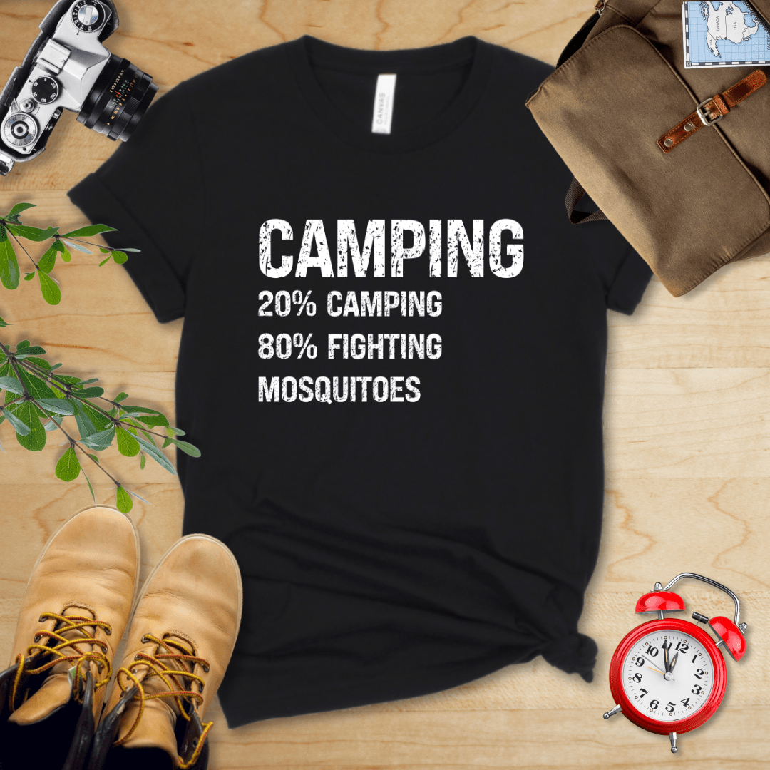 Hike Tee T-Shirt Black / S Camping Mosquitoes Shirt