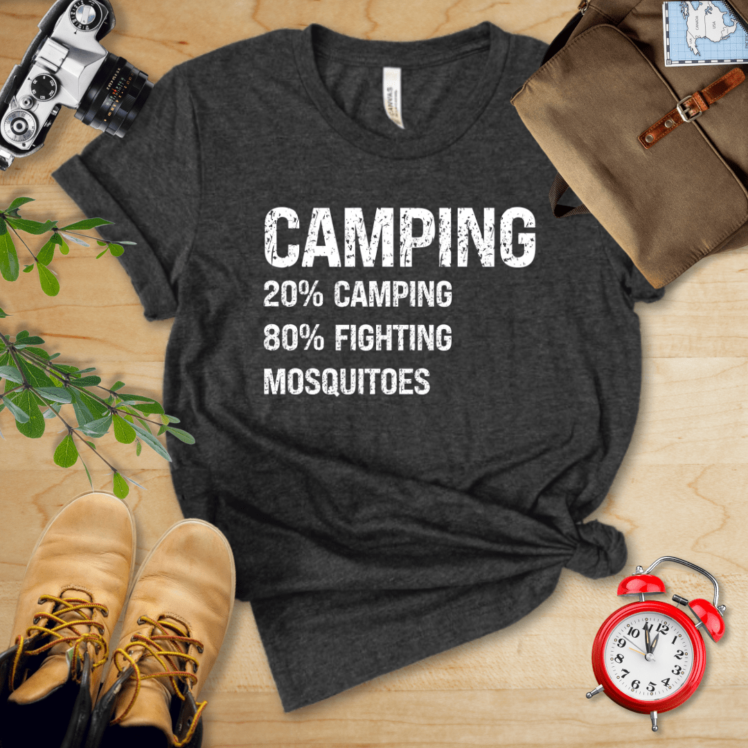 Hike Tee T-Shirt Dark Grey Heather / S Camping Mosquitoes Shirt