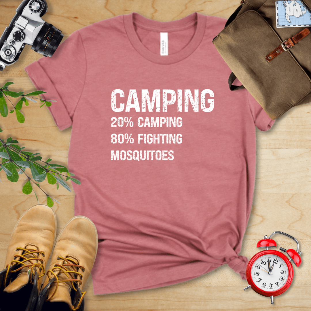 Hike Tee T-Shirt Heather Mauve / S Camping Mosquitoes Shirt
