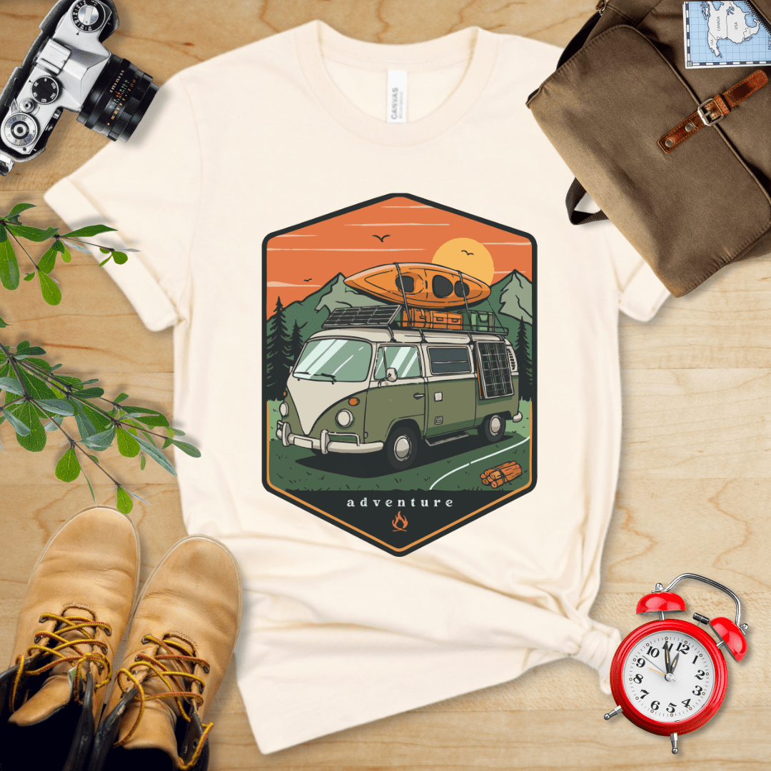 Hike Tee T-Shirt Natural / S Camping Van Adventure Shirt