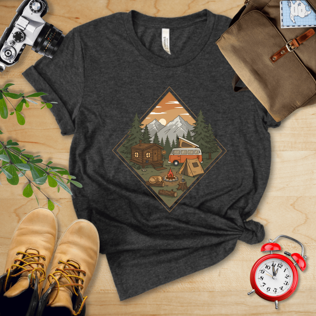 Hike Tee T-Shirt Dark Grey Heather / S Camping Vibes Shirt
