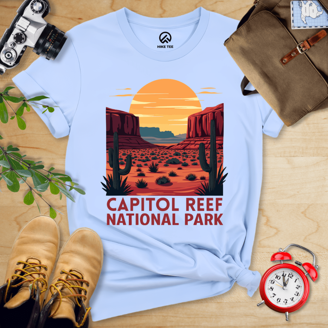 Hike Tee T-Shirt Baby Blue / S Capitol Reef National Park Shirt