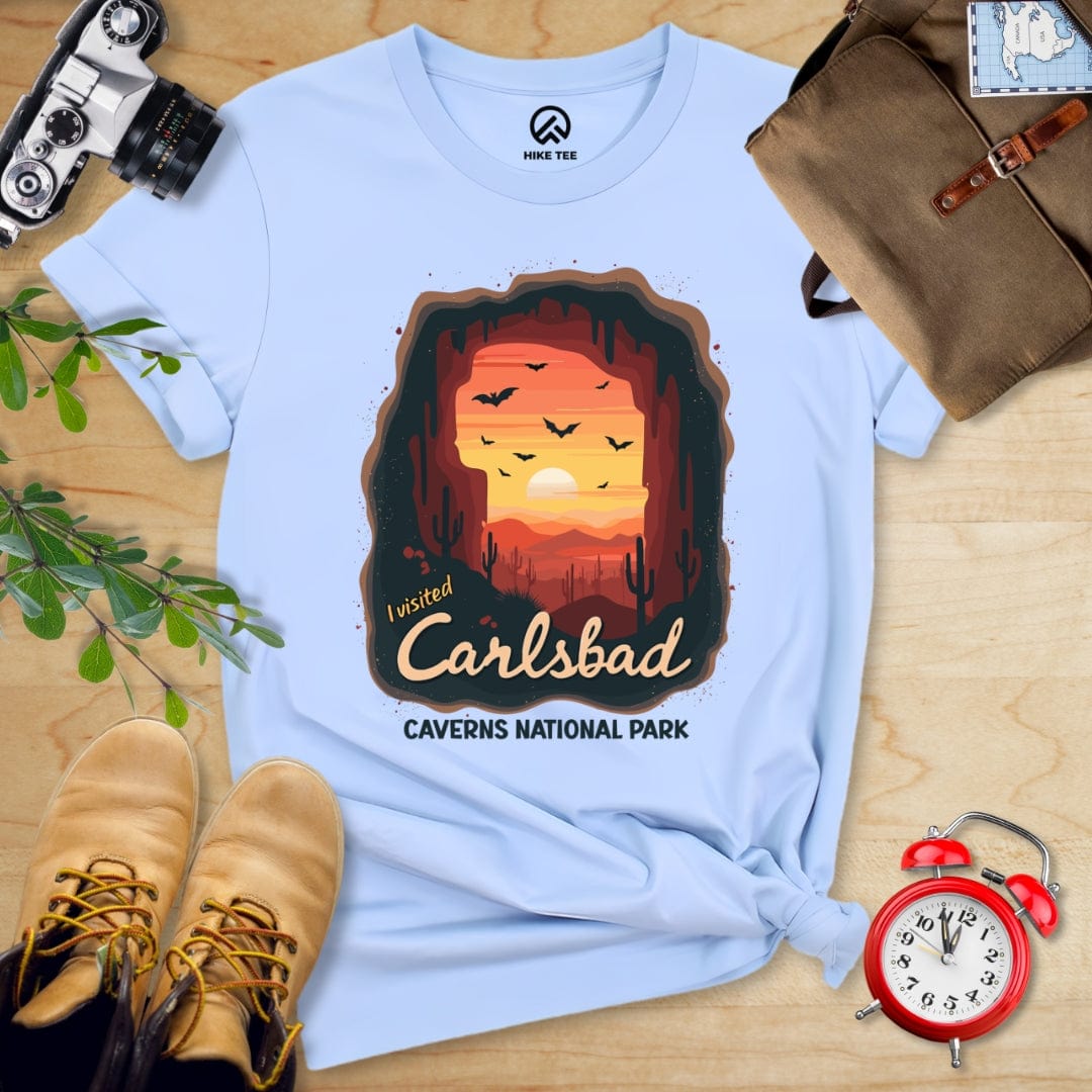 Hike Tee T-Shirt Baby Blue / S Carlsbad Caverns National Park Shirt