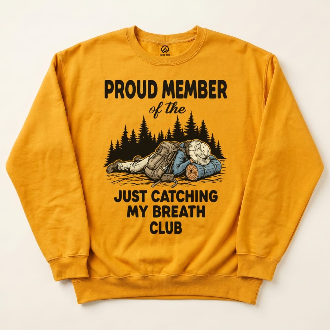 Catching My Breath Sweatshirt Hike Tee Sweatshirt Gold / S