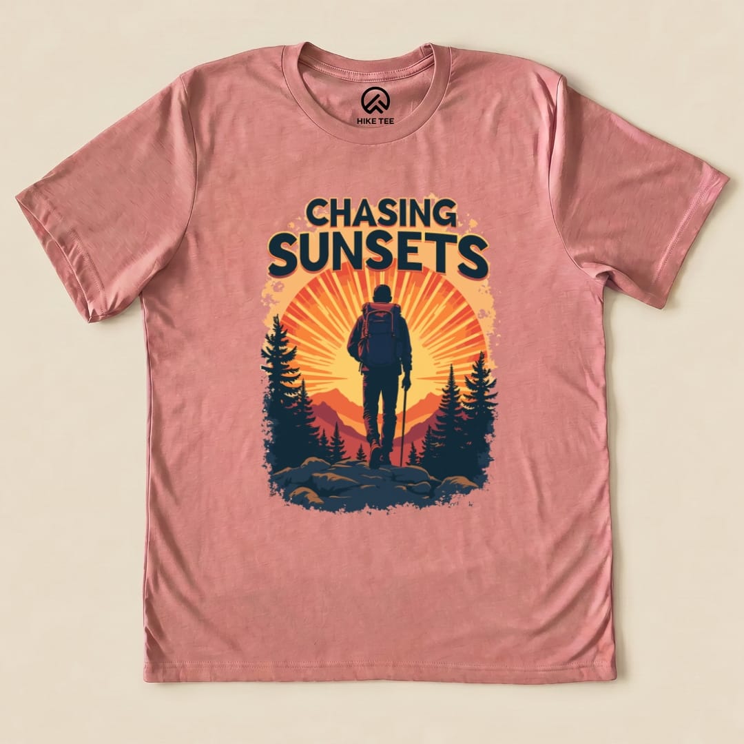 Chasing Sunsets Shirt Hike Tee T-Shirt Heather Mauve / S