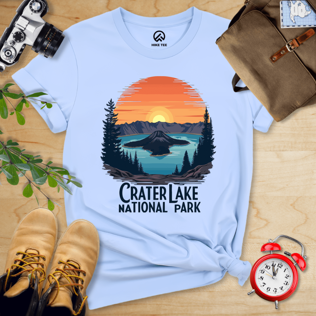 Hike Tee T-Shirt Baby Blue / S Crater Lake National Park Shirt