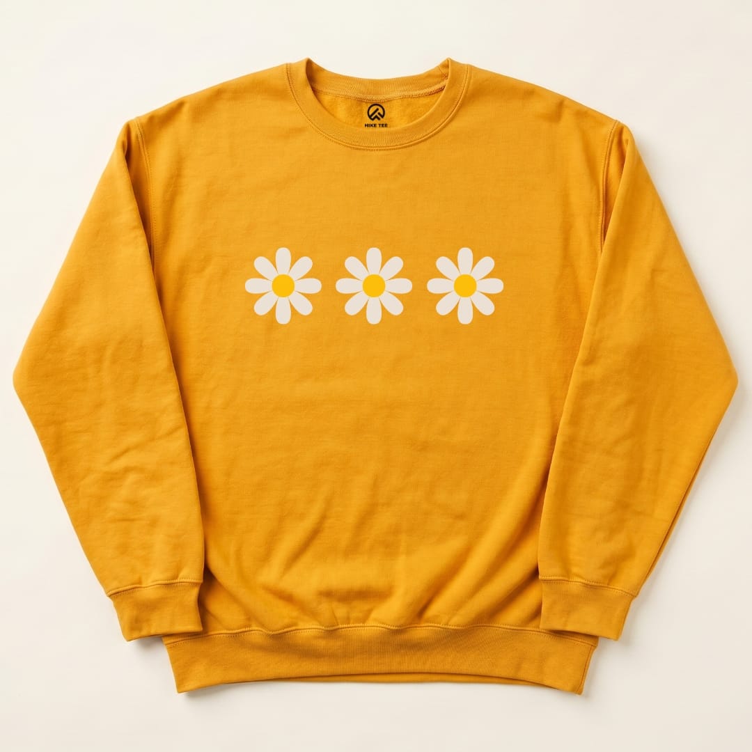 Daisy Flowers Sweatshirt Hike Tee Sweatshirt Gold / S