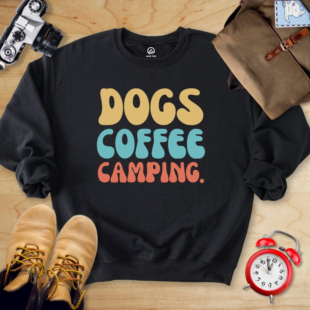 Hike Tee Sweatshirt Black / S Dog Coffee Camping