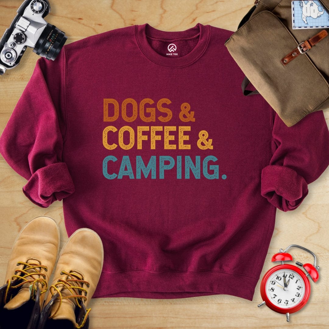 Hike Tee Sweatshirt Maroon / S Dog & Coffee Sweatshirt