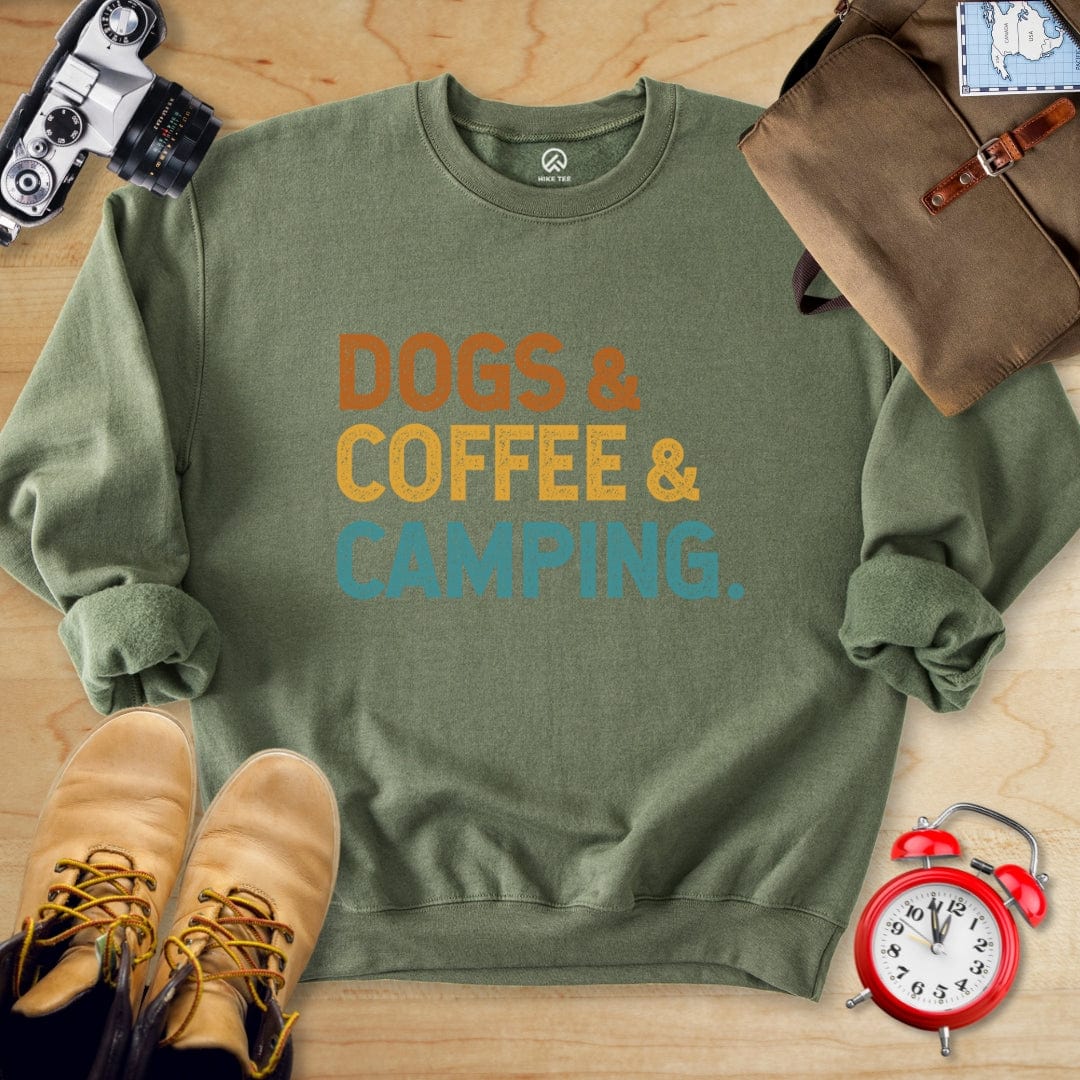 Hike Tee Sweatshirt Military Green / S Dog & Coffee Sweatshirt