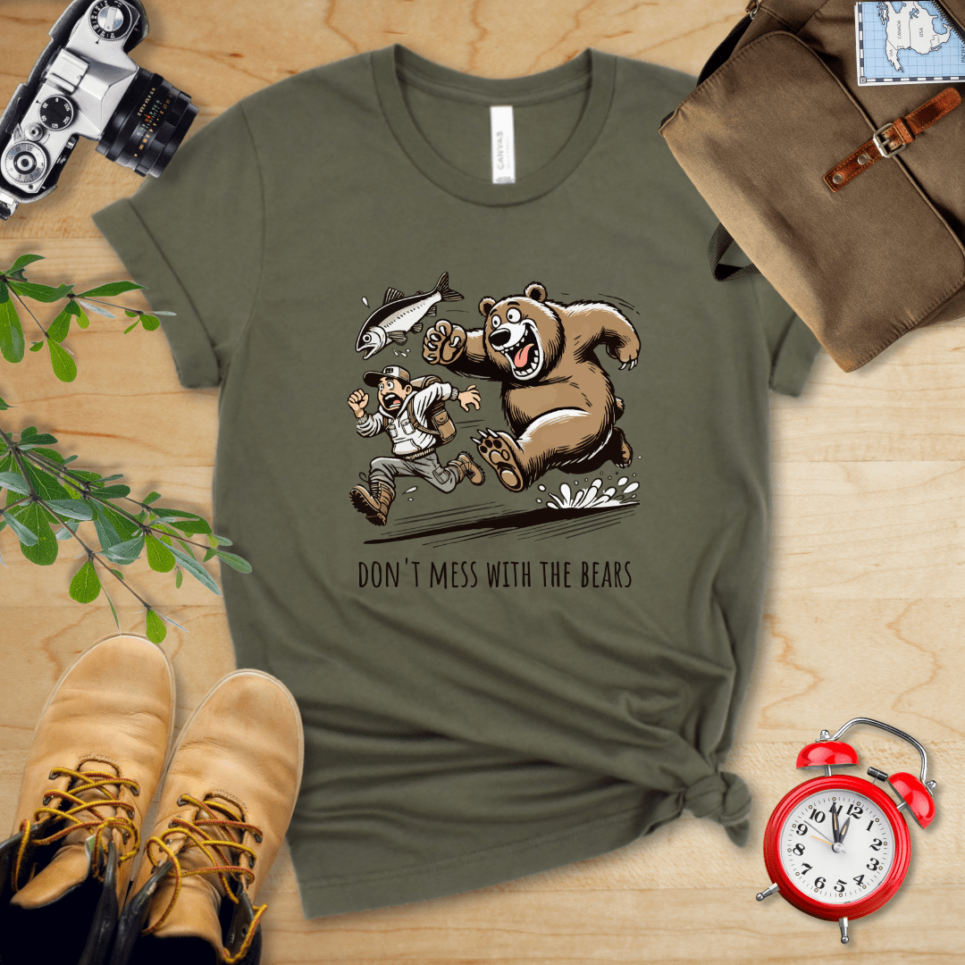 Hike Tee T-Shirt Military Green / S Don't Mess With The Bears Shirt