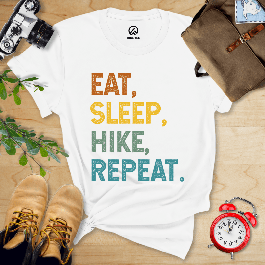 Hike Tee T-Shirt White / S Eat, Sleep, Hike, Repeat Shirt
