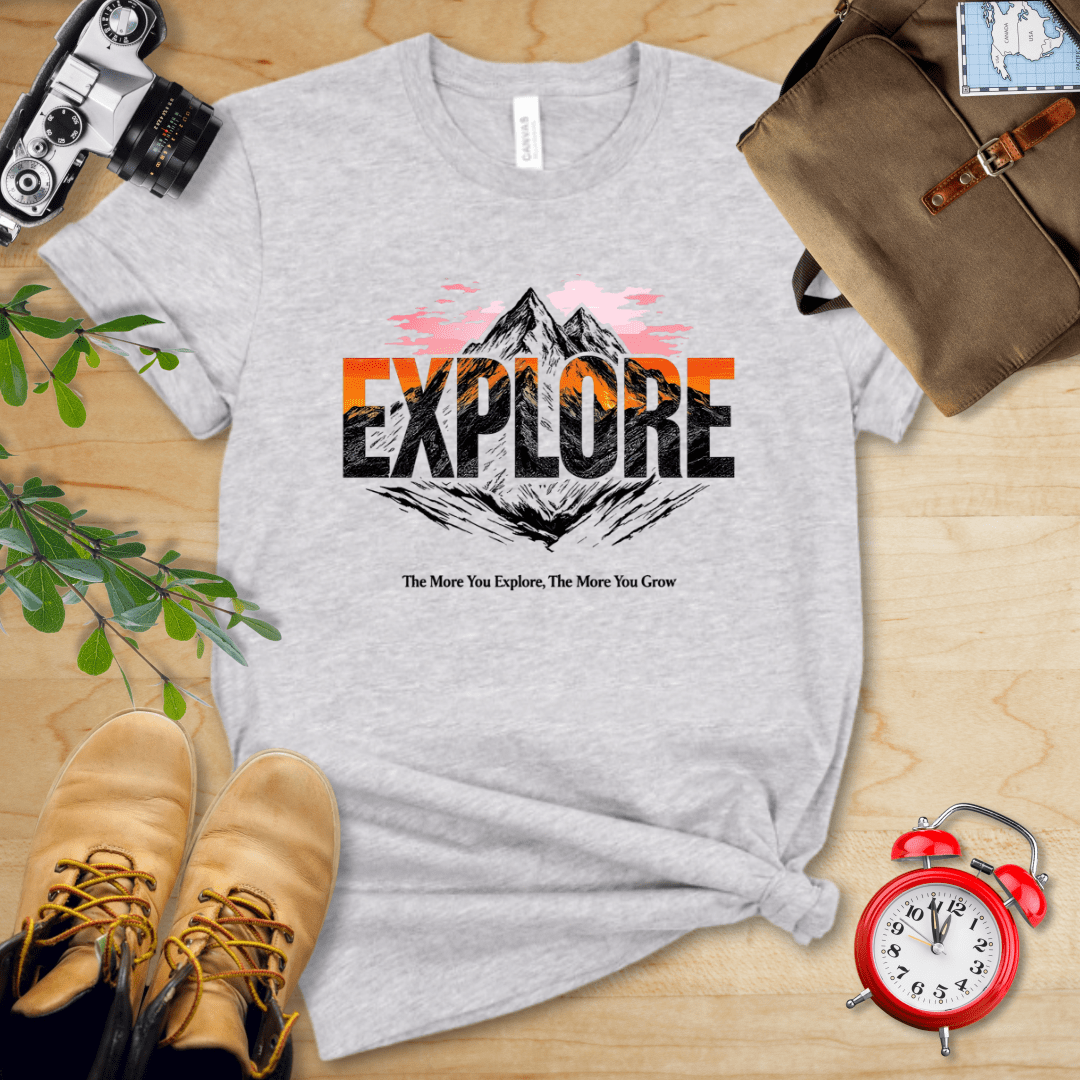 Hike Tee T-Shirt Athletic Heather / S Explore Mountains Shirt