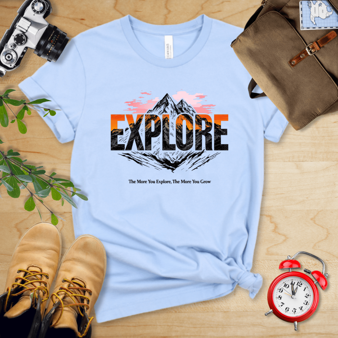Hike Tee T-Shirt Baby Blue / S Explore Mountains Shirt