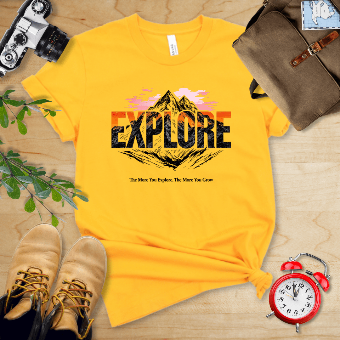 Hike Tee T-Shirt Gold / S Explore Mountains Shirt