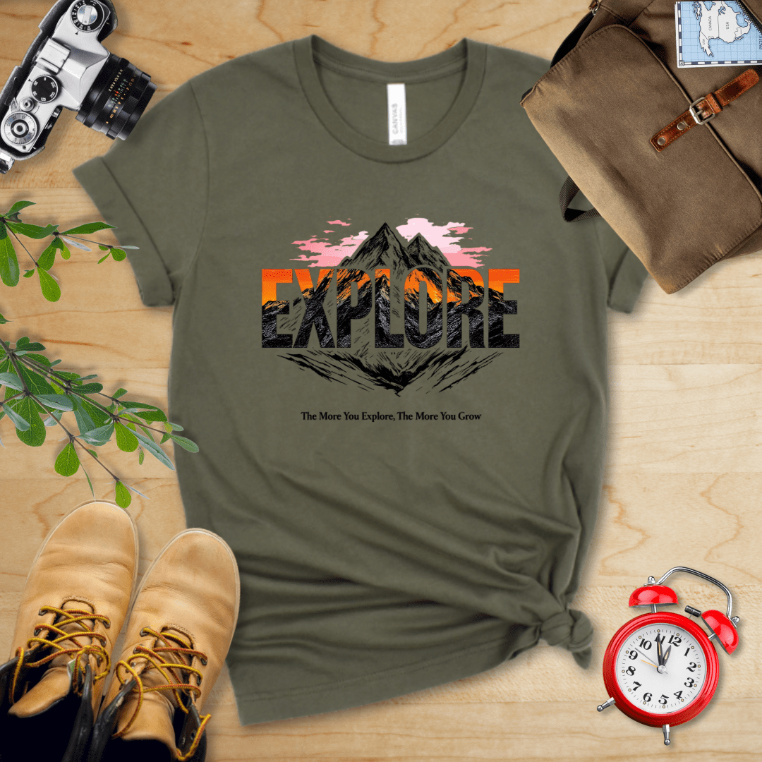Hike Tee T-Shirt Military Green / S Explore Mountains Shirt