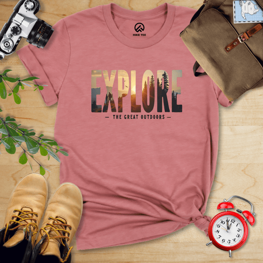 Hike Tee T-Shirt Heather Mauve / S Explore Shirt