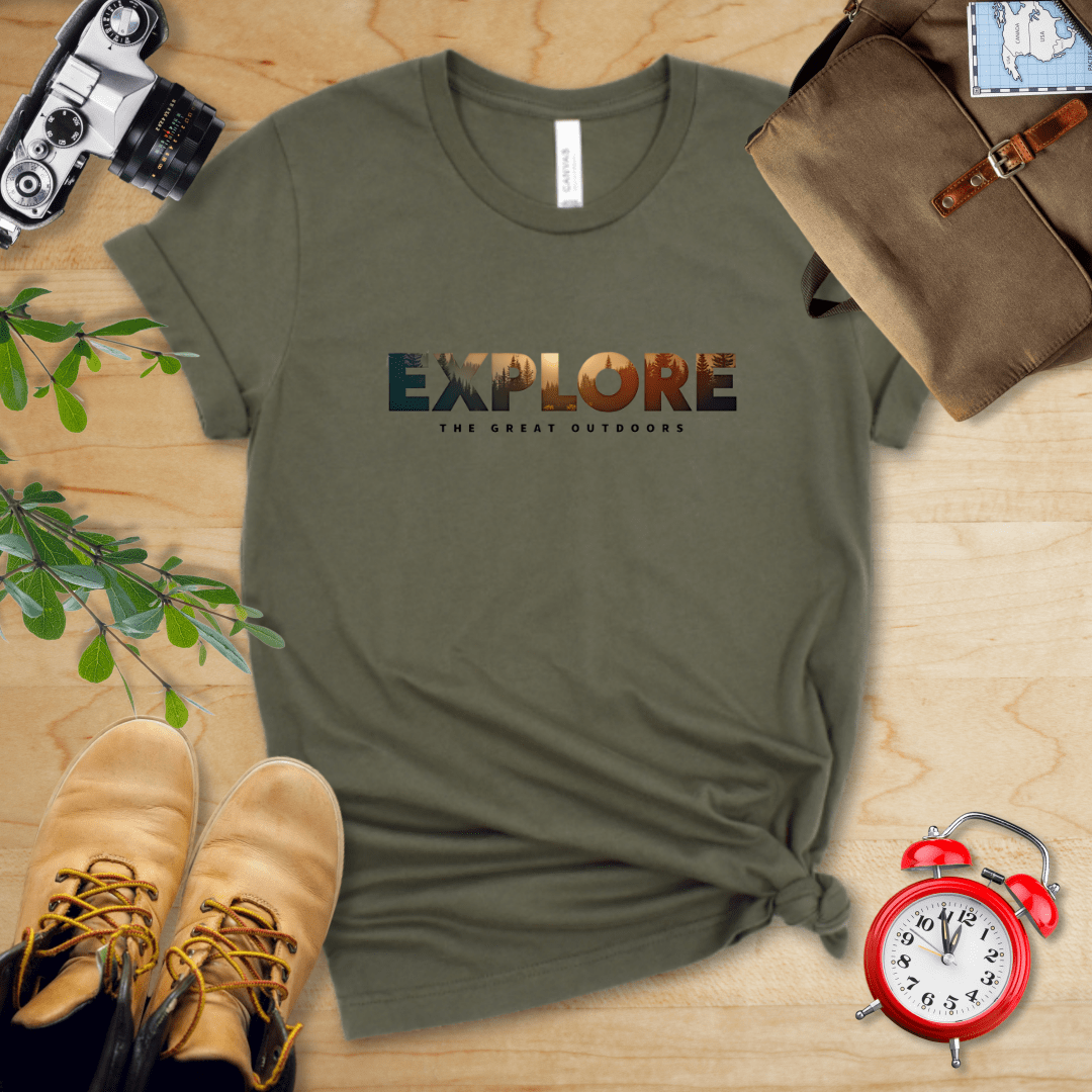 Hike Tee T-Shirt Military Green / S Explore The Great Outdoors Shirt